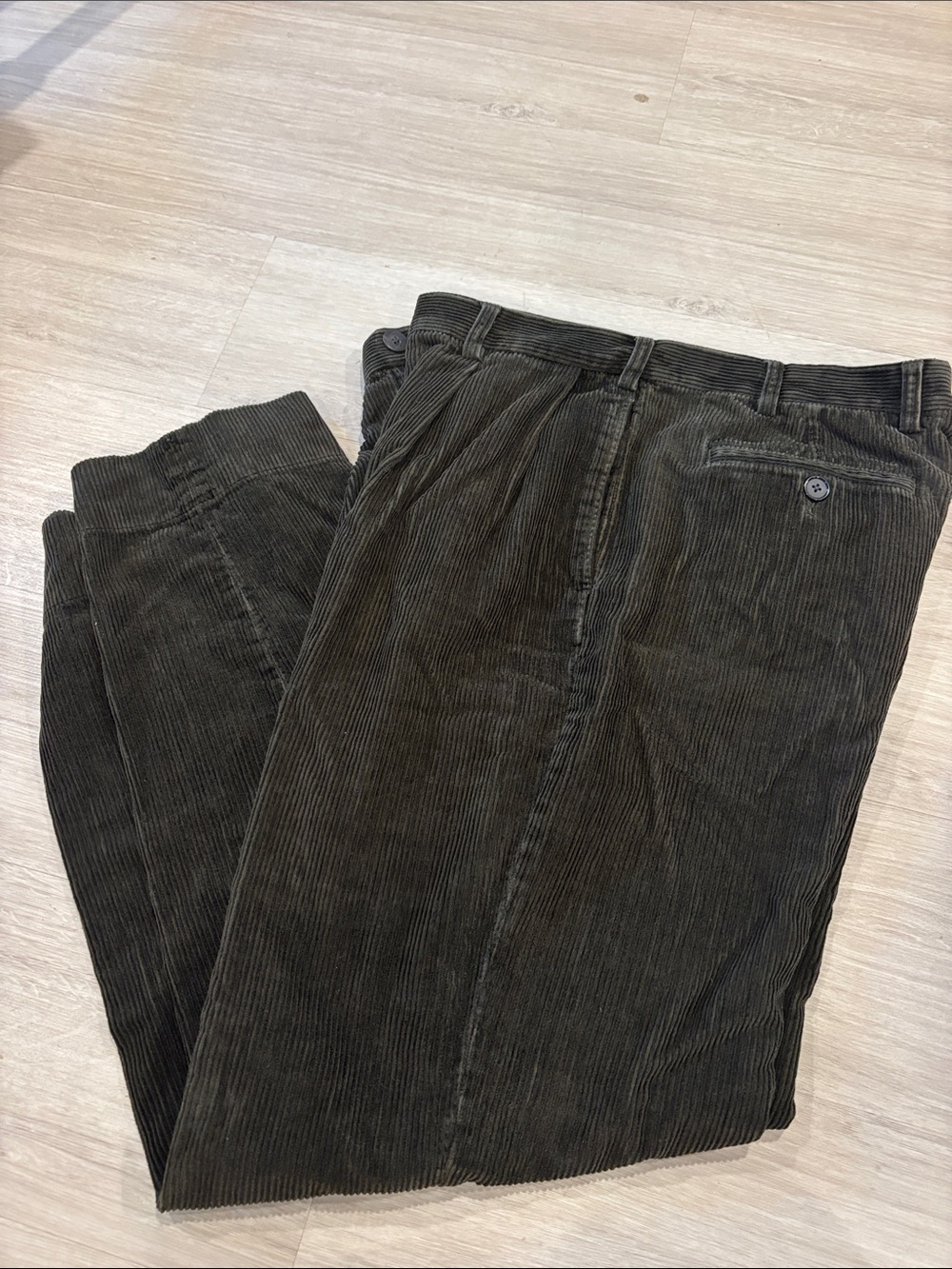 Nautica Dark Olive Corduroy Pants - Straight Fit